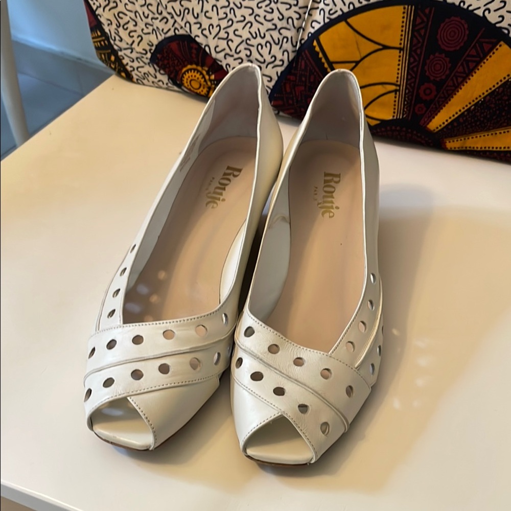 Rouje Leather wedges white Size 38